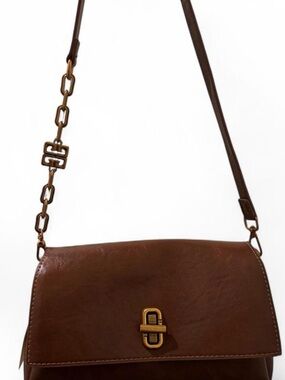 Brown Shoulder Bag in Faux Leather